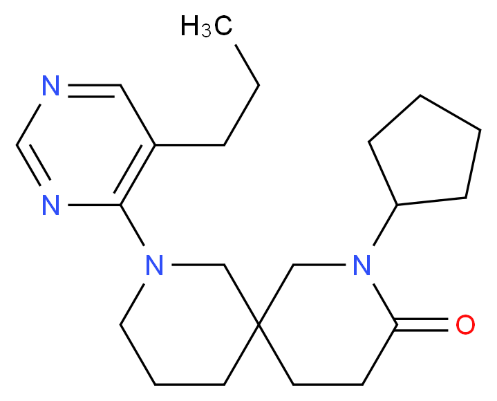 2-cyclopentyl-8-(5-propyl-4-pyrimidinyl)-2,8-diazaspiro[5.5]undecan-3-one_Molecular_structure_CAS_)