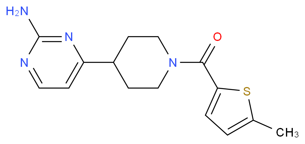 4-{1-[(5-methyl-2-thienyl)carbonyl]piperidin-4-yl}pyrimidin-2-amine_Molecular_structure_CAS_)
