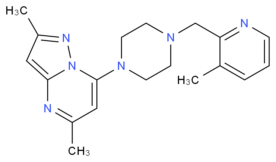 2,5-dimethyl-7-{4-[(3-methylpyridin-2-yl)methyl]piperazin-1-yl}pyrazolo[1,5-a]pyrimidine_Molecular_structure_CAS_)