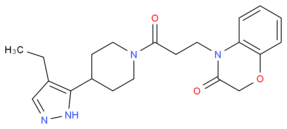 4-{3-[4-(4-ethyl-1H-pyrazol-5-yl)piperidin-1-yl]-3-oxopropyl}-2H-1,4-benzoxazin-3(4H)-one_Molecular_structure_CAS_)