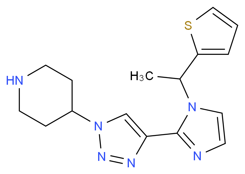 4-(4-{1-[1-(2-thienyl)ethyl]-1H-imidazol-2-yl}-1H-1,2,3-triazol-1-yl)piperidine_Molecular_structure_CAS_)