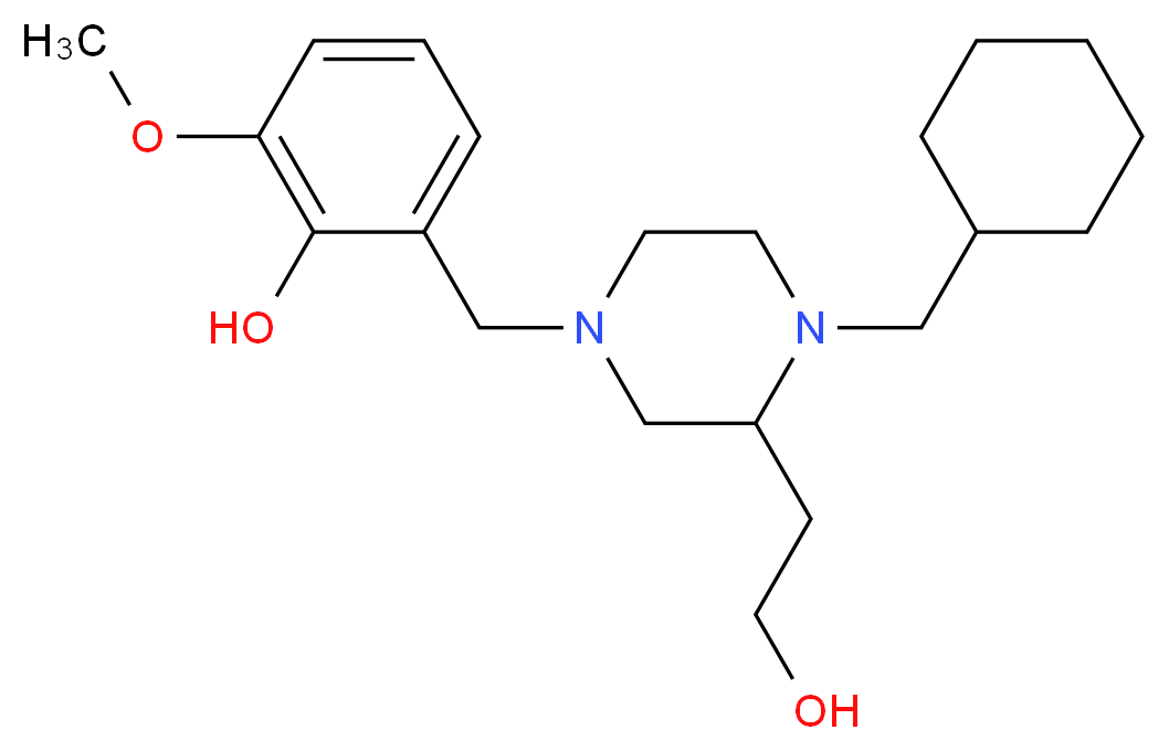 2-{[4-(cyclohexylmethyl)-3-(2-hydroxyethyl)-1-piperazinyl]methyl}-6-methoxyphenol_Molecular_structure_CAS_)