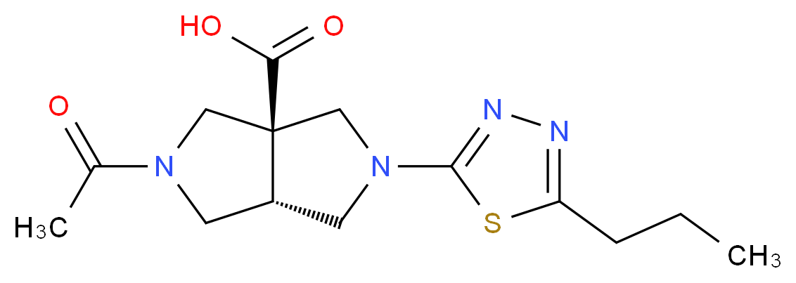 (3aS*,6aS*)-2-acetyl-5-(5-propyl-1,3,4-thiadiazol-2-yl)hexahydropyrrolo[3,4-c]pyrrole-3a(1H)-carboxylic acid_Molecular_structure_CAS_)