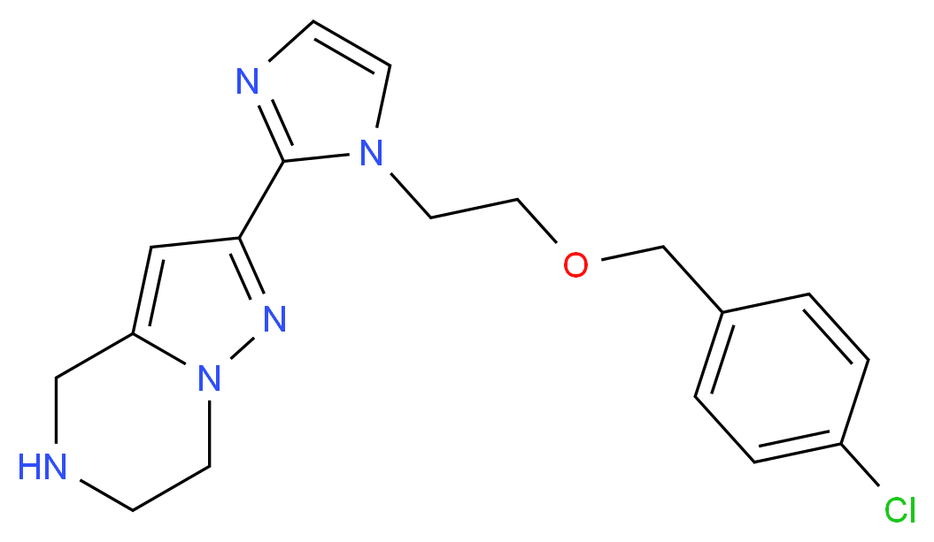 2-(1-{2-[(4-chlorobenzyl)oxy]ethyl}-1H-imidazol-2-yl)-4,5,6,7-tetrahydropyrazolo[1,5-a]pyrazine_Molecular_structure_CAS_)