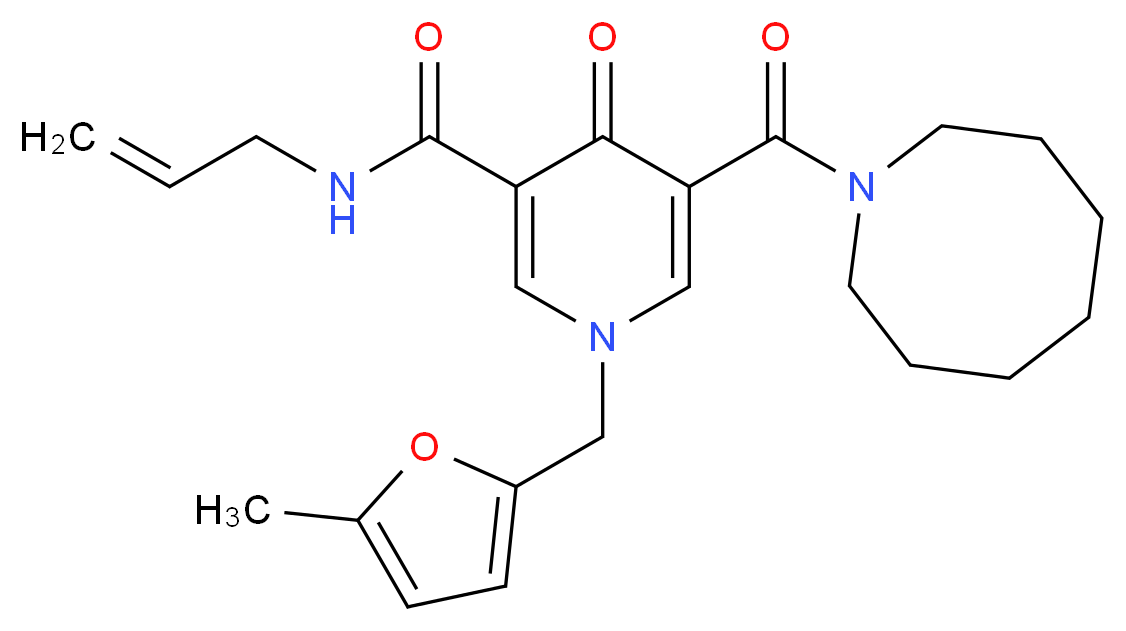 N-allyl-5-(1-azocanylcarbonyl)-1-[(5-methyl-2-furyl)methyl]-4-oxo-1,4-dihydro-3-pyridinecarboxamide_Molecular_structure_CAS_)