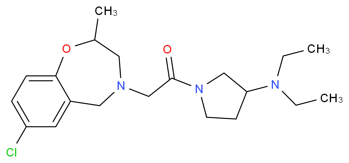 1-[(7-chloro-2-methyl-2,3-dihydro-1,4-benzoxazepin-4(5H)-yl)acetyl]-N,N-diethyl-3-pyrrolidinamine_Molecular_structure_CAS_)