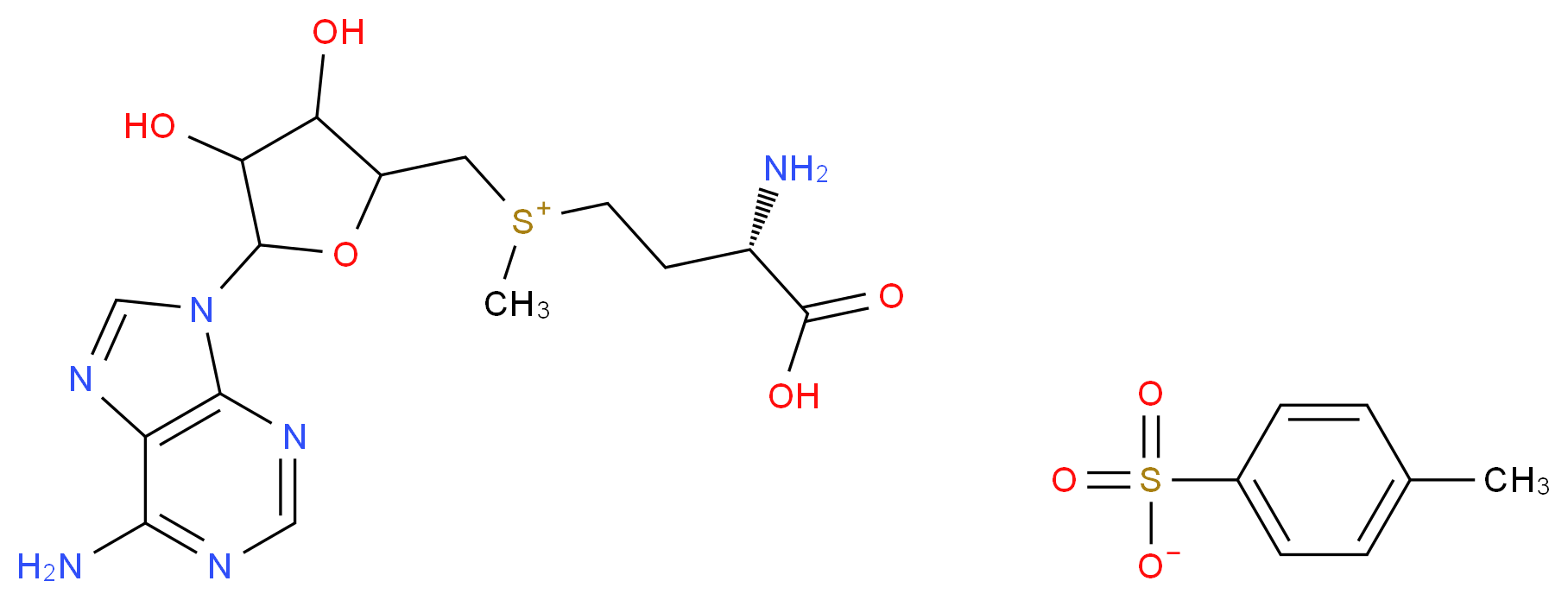 S-ADENOSYL-L-METHIONINE SULFATE p-TOLUENESULFONATE SALT_Molecular_structure_CAS_485-80-3)