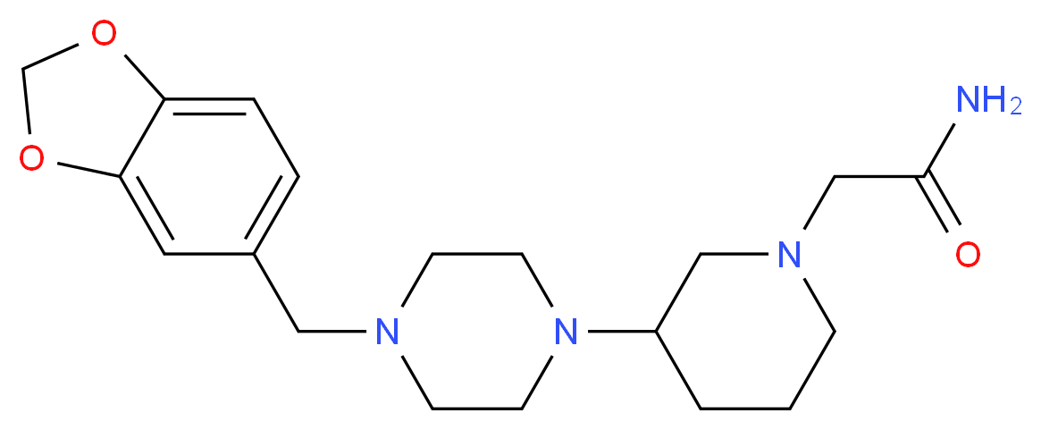 2-{3-[4-(1,3-benzodioxol-5-ylmethyl)-1-piperazinyl]-1-piperidinyl}acetamide_Molecular_structure_CAS_)