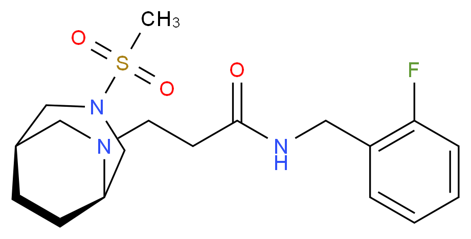 N-(2-fluorobenzyl)-3-[(1R*,5R*)-3-(methylsulfonyl)-3,6-diazabicyclo[3.2.2]non-6-yl]propanamide_Molecular_structure_CAS_)