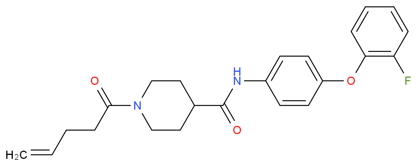 N-[4-(2-fluorophenoxy)phenyl]-1-(4-pentenoyl)-4-piperidinecarboxamide_Molecular_structure_CAS_)