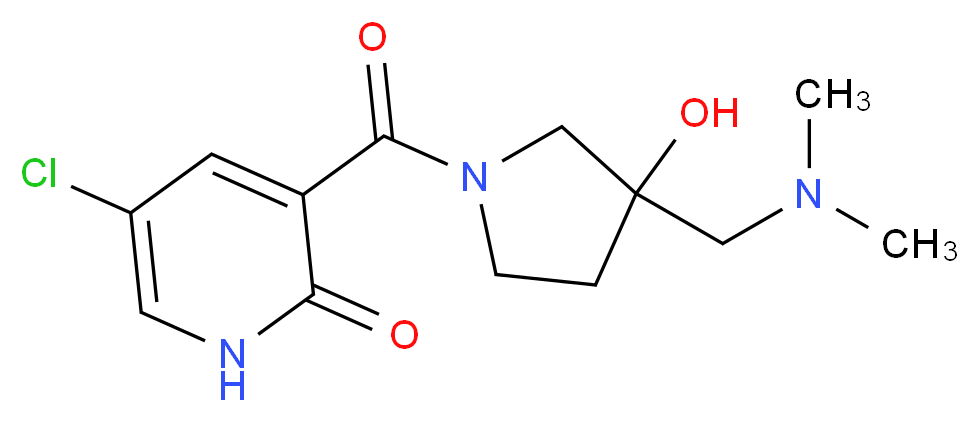 5-chloro-3-({3-[(dimethylamino)methyl]-3-hydroxy-1-pyrrolidinyl}carbonyl)-2(1H)-pyridinone_Molecular_structure_CAS_)