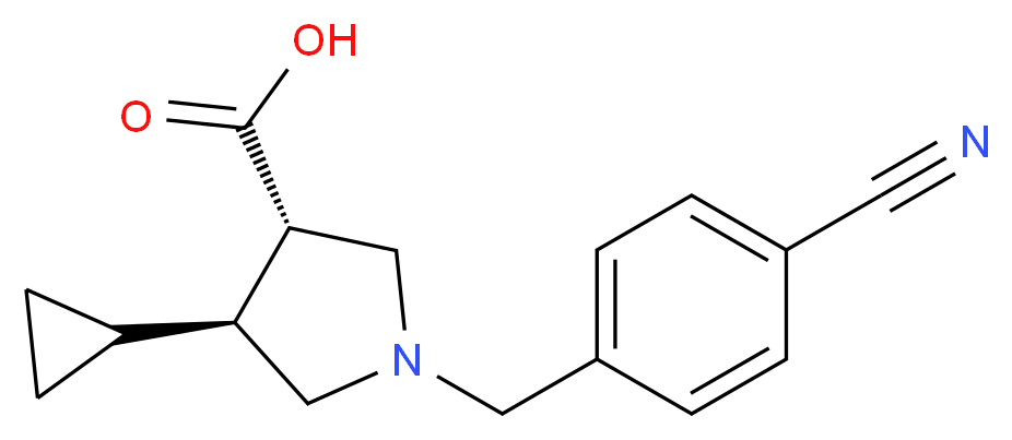 (3S*,4S*)-1-(4-cyanobenzyl)-4-cyclopropyl-3-pyrrolidinecarboxylic acid_Molecular_structure_CAS_)