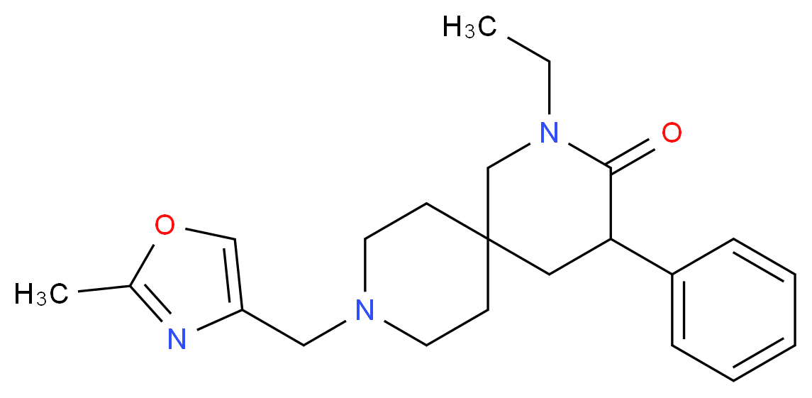 2-ethyl-9-[(2-methyl-1,3-oxazol-4-yl)methyl]-4-phenyl-2,9-diazaspiro[5.5]undecan-3-one_Molecular_structure_CAS_)
