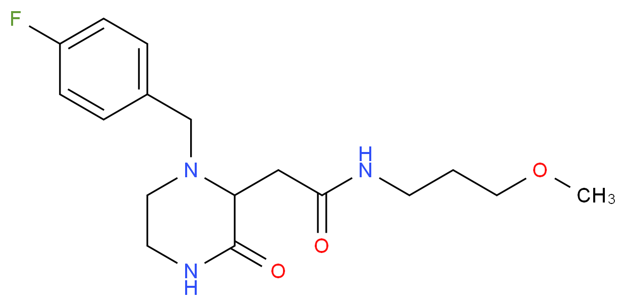 2-[1-(4-fluorobenzyl)-3-oxo-2-piperazinyl]-N-(3-methoxypropyl)acetamide_Molecular_structure_CAS_)