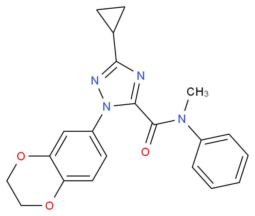 3-cyclopropyl-1-(2,3-dihydro-1,4-benzodioxin-6-yl)-N-methyl-N-phenyl-1H-1,2,4-triazole-5-carboxamide_Molecular_structure_CAS_)
