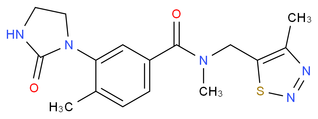 N,4-dimethyl-N-[(4-methyl-1,2,3-thiadiazol-5-yl)methyl]-3-(2-oxo-1-imidazolidinyl)benzamide_Molecular_structure_CAS_)