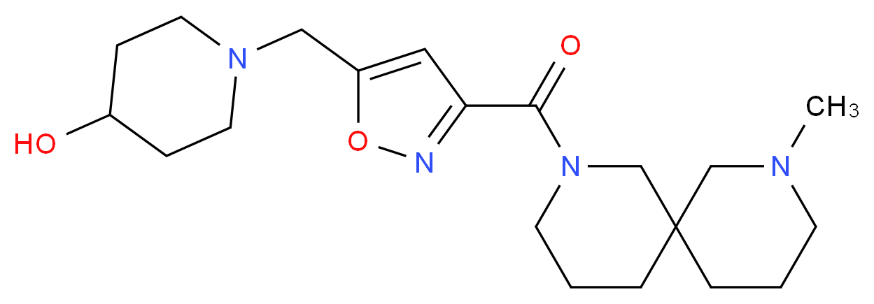 1-({3-[(8-methyl-2,8-diazaspiro[5.5]undec-2-yl)carbonyl]isoxazol-5-yl}methyl)piperidin-4-ol_Molecular_structure_CAS_)