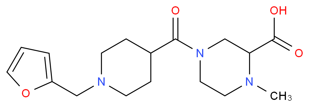 4-{[1-(2-furylmethyl)piperidin-4-yl]carbonyl}-1-methylpiperazine-2-carboxylic acid_Molecular_structure_CAS_)