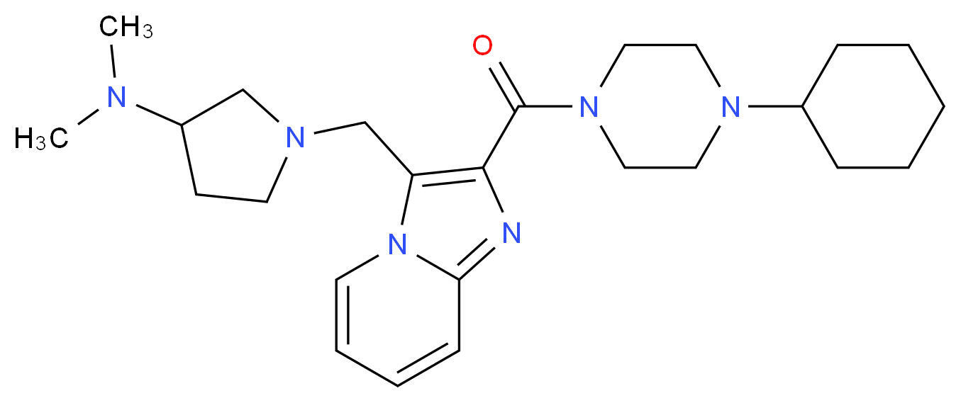 1-({2-[(4-cyclohexyl-1-piperazinyl)carbonyl]imidazo[1,2-a]pyridin-3-yl}methyl)-N,N-dimethyl-3-pyrrolidinamine_Molecular_structure_CAS_)