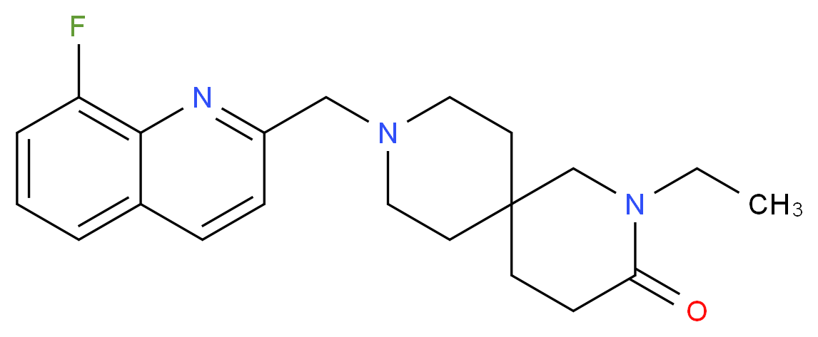 2-ethyl-9-[(8-fluoroquinolin-2-yl)methyl]-2,9-diazaspiro[5.5]undecan-3-one_Molecular_structure_CAS_)