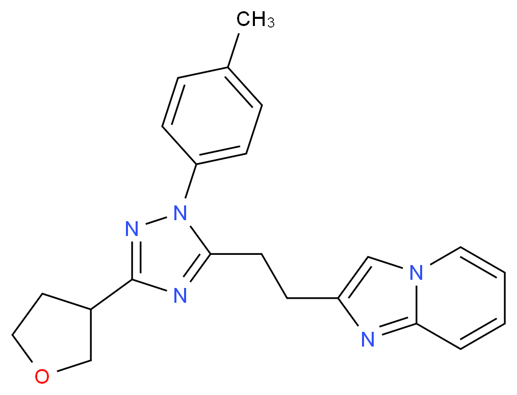 2-{2-[1-(4-methylphenyl)-3-(tetrahydrofuran-3-yl)-1H-1,2,4-triazol-5-yl]ethyl}imidazo[1,2-a]pyridine_Molecular_structure_CAS_)