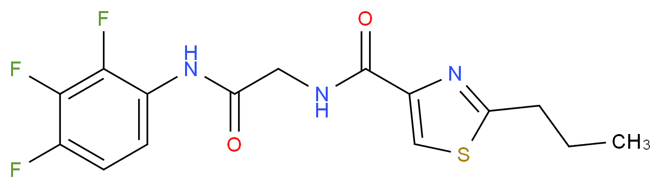 N-{2-oxo-2-[(2,3,4-trifluorophenyl)amino]ethyl}-2-propyl-1,3-thiazole-4-carboxamide_Molecular_structure_CAS_)