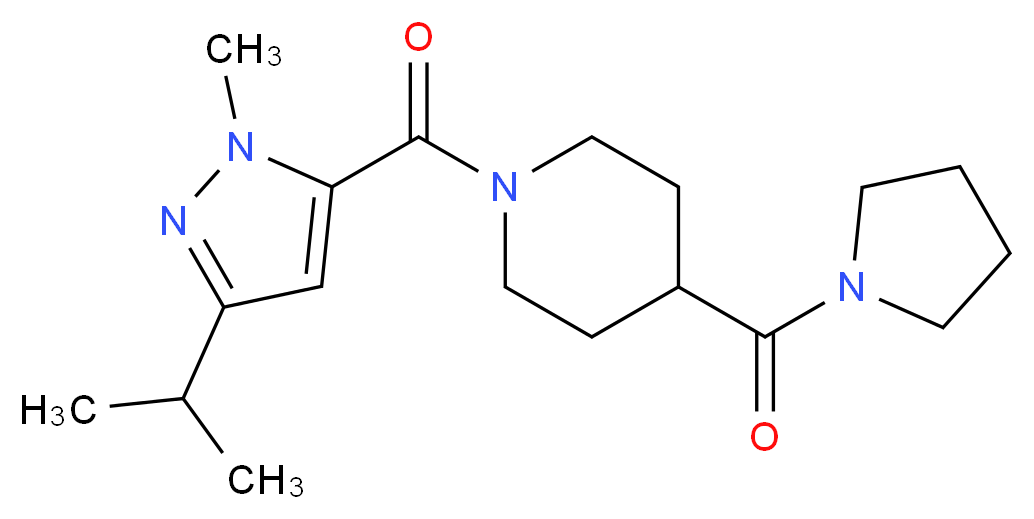 1-[(3-isopropyl-1-methyl-1H-pyrazol-5-yl)carbonyl]-4-(1-pyrrolidinylcarbonyl)piperidine_Molecular_structure_CAS_)