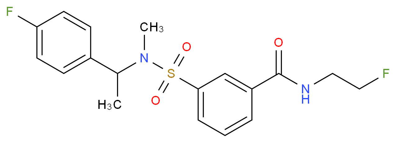 N-(2-fluoroethyl)-3-{[[1-(4-fluorophenyl)ethyl](methyl)amino]sulfonyl}benzamide_Molecular_structure_CAS_)
