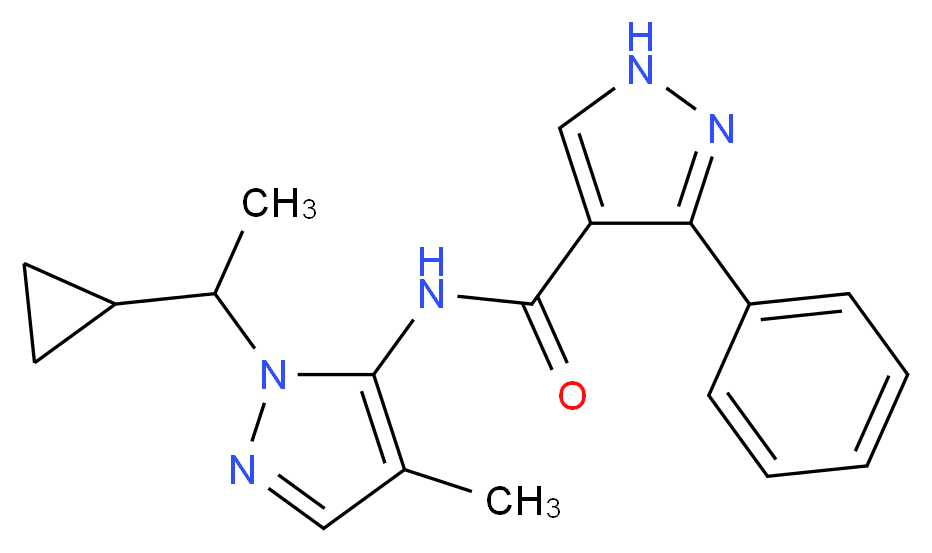N-[1-(1-cyclopropylethyl)-4-methyl-1H-pyrazol-5-yl]-3-phenyl-1H-pyrazole-4-carboxamide_Molecular_structure_CAS_)