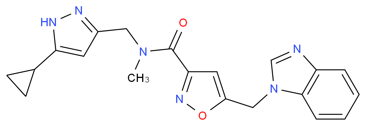 5-(1H-benzimidazol-1-ylmethyl)-N-[(5-cyclopropyl-1H-pyrazol-3-yl)methyl]-N-methylisoxazole-3-carboxamide_Molecular_structure_CAS_)