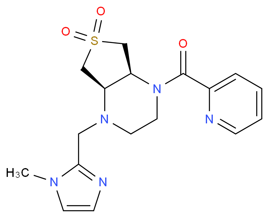 (4aS*,7aR*)-1-[(1-methyl-1H-imidazol-2-yl)methyl]-4-(2-pyridinylcarbonyl)octahydrothieno[3,4-b]pyrazine 6,6-dioxide_Molecular_structure_CAS_)
