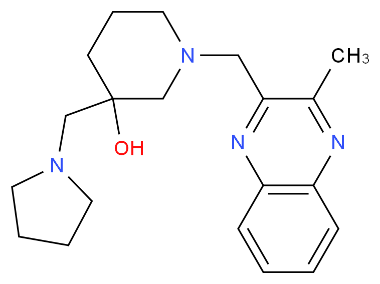 1-[(3-methylquinoxalin-2-yl)methyl]-3-(pyrrolidin-1-ylmethyl)piperidin-3-ol_Molecular_structure_CAS_)