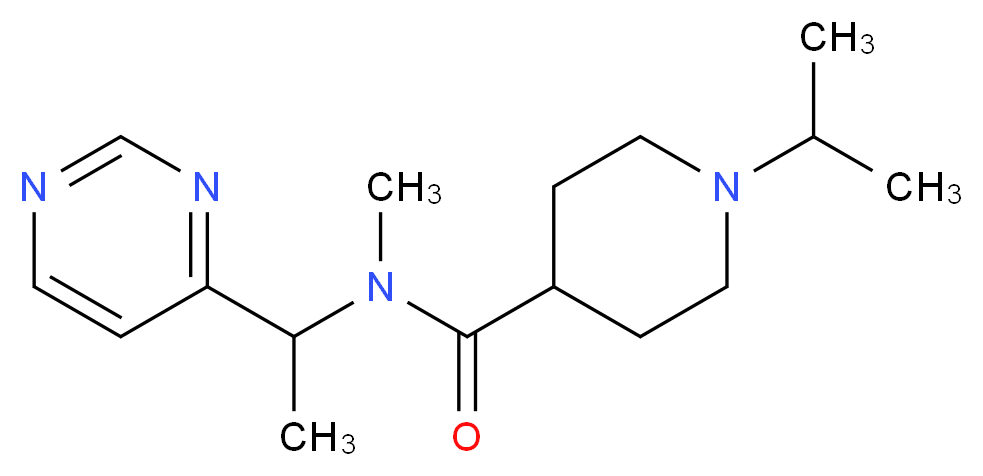 1-isopropyl-N-methyl-N-(1-pyrimidin-4-ylethyl)piperidine-4-carboxamide_Molecular_structure_CAS_)