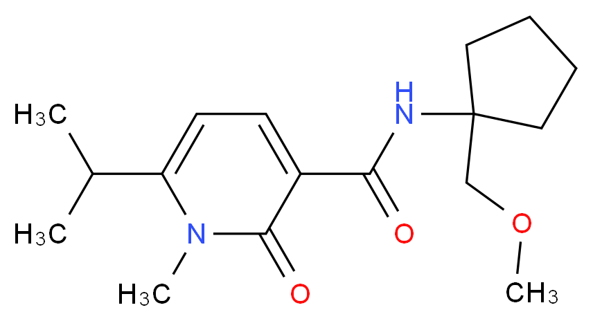 6-isopropyl-N-[1-(methoxymethyl)cyclopentyl]-1-methyl-2-oxo-1,2-dihydropyridine-3-carboxamide_Molecular_structure_CAS_)