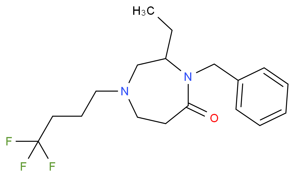 4-benzyl-3-ethyl-1-(4,4,4-trifluorobutyl)-1,4-diazepan-5-one_Molecular_structure_CAS_)