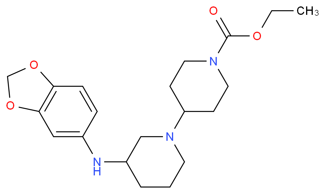 ethyl 3-(1,3-benzodioxol-5-ylamino)-1,4'-bipiperidine-1'-carboxylate_Molecular_structure_CAS_)