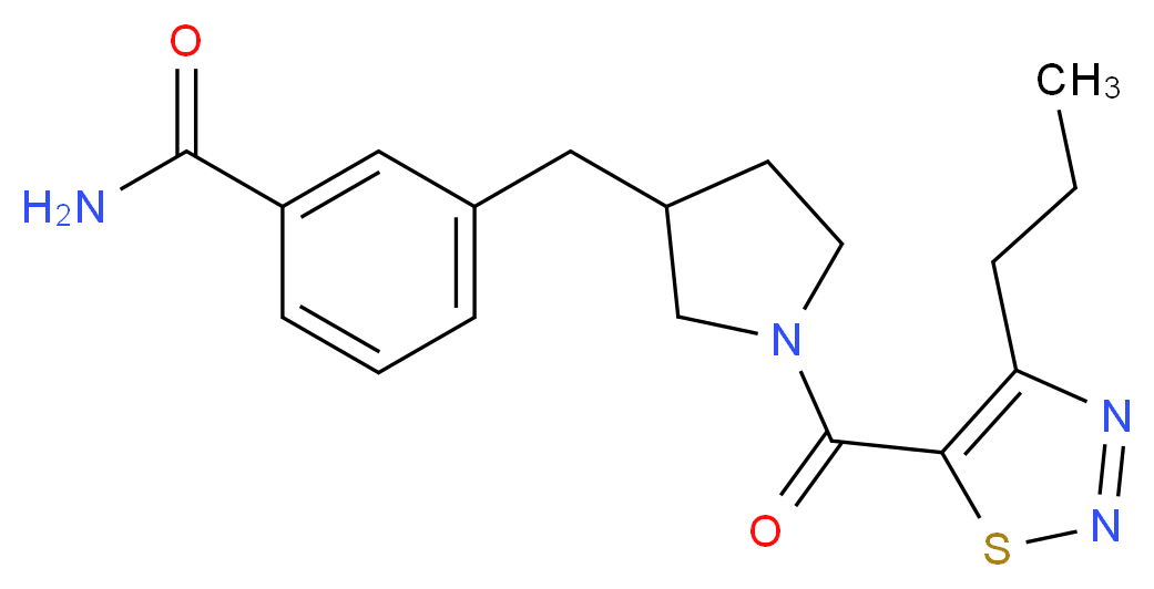 3-({1-[(4-propyl-1,2,3-thiadiazol-5-yl)carbonyl]-3-pyrrolidinyl}methyl)benzamide_Molecular_structure_CAS_)