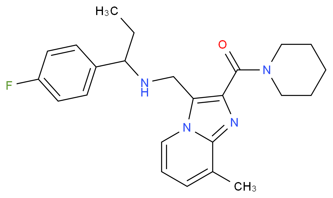 1-(4-fluorophenyl)-N-{[8-methyl-2-(1-piperidinylcarbonyl)imidazo[1,2-a]pyridin-3-yl]methyl}-1-propanamine_Molecular_structure_CAS_)