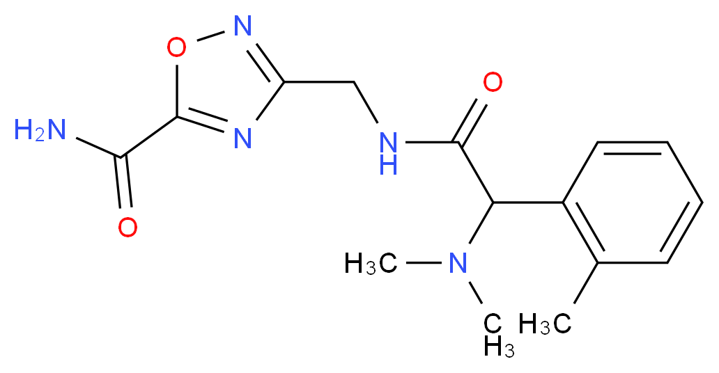 3-({[(dimethylamino)(2-methylphenyl)acetyl]amino}methyl)-1,2,4-oxadiazole-5-carboxamide_Molecular_structure_CAS_)