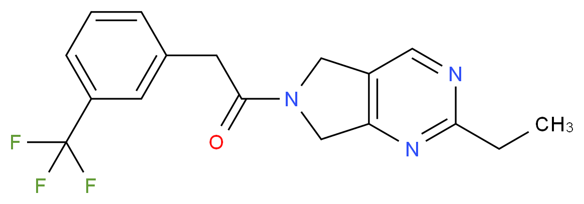 2-ethyl-6-{[3-(trifluoromethyl)phenyl]acetyl}-6,7-dihydro-5H-pyrrolo[3,4-d]pyrimidine_Molecular_structure_CAS_)