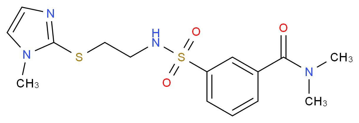 N,N-dimethyl-3-[({2-[(1-methyl-1H-imidazol-2-yl)thio]ethyl}amino)sulfonyl]benzamide_Molecular_structure_CAS_)