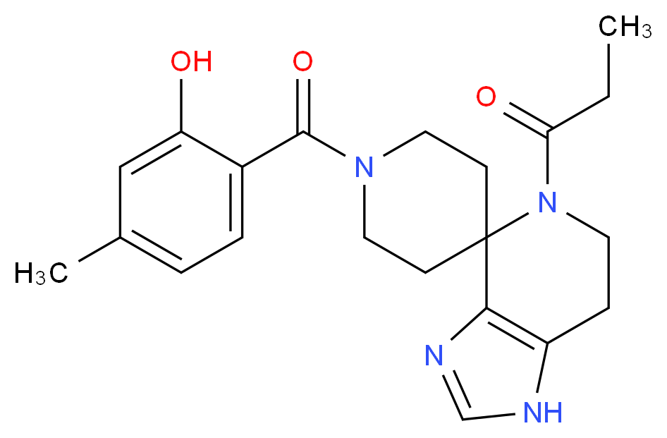 5-methyl-2-[(5-propionyl-1,5,6,7-tetrahydro-1'H-spiro[imidazo[4,5-c]pyridine-4,4'-piperidin]-1'-yl)carbonyl]phenol_Molecular_structure_CAS_)