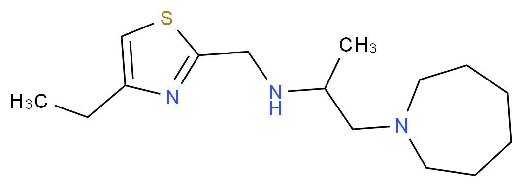 (2-azepan-1-yl-1-methylethyl)[(4-ethyl-1,3-thiazol-2-yl)methyl]amine_Molecular_structure_CAS_)