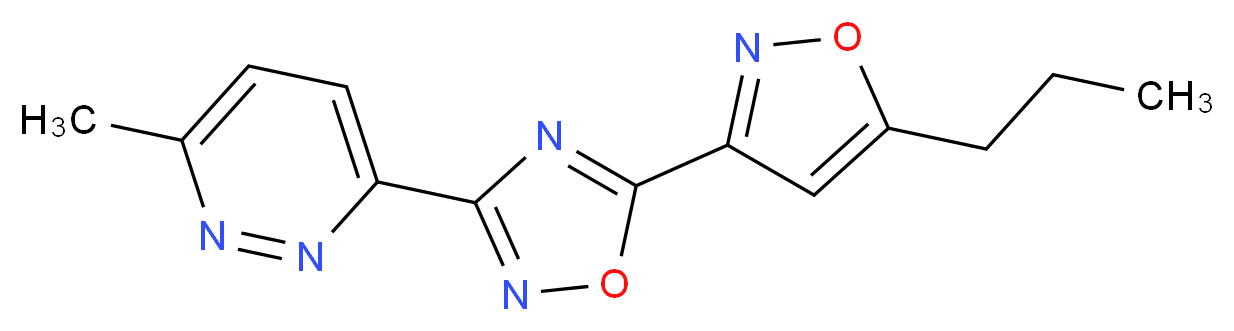 3-methyl-6-[5-(5-propyl-3-isoxazolyl)-1,2,4-oxadiazol-3-yl]pyridazine_Molecular_structure_CAS_)