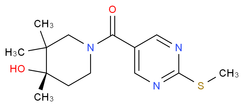 (4S*)-3,3,4-trimethyl-1-{[2-(methylthio)pyrimidin-5-yl]carbonyl}piperidin-4-ol_Molecular_structure_CAS_)