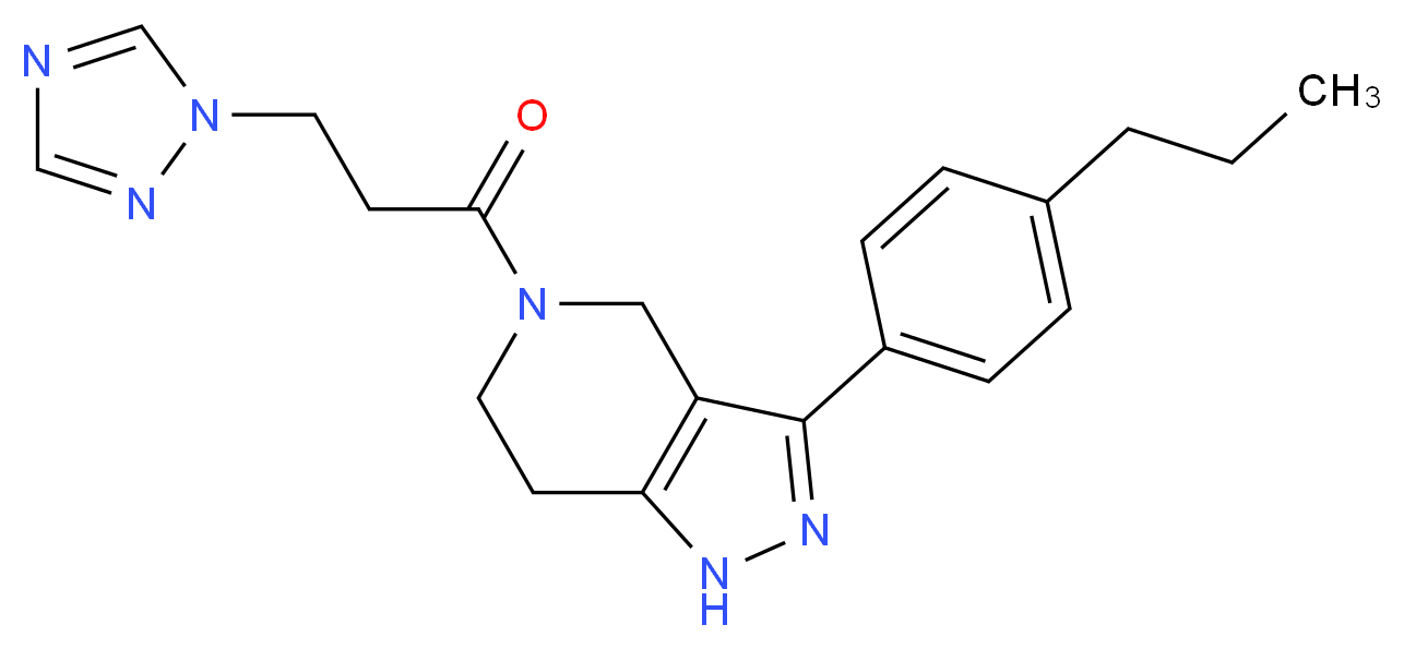 3-(4-propylphenyl)-5-[3-(1H-1,2,4-triazol-1-yl)propanoyl]-4,5,6,7-tetrahydro-1H-pyrazolo[4,3-c]pyridine_Molecular_structure_CAS_)