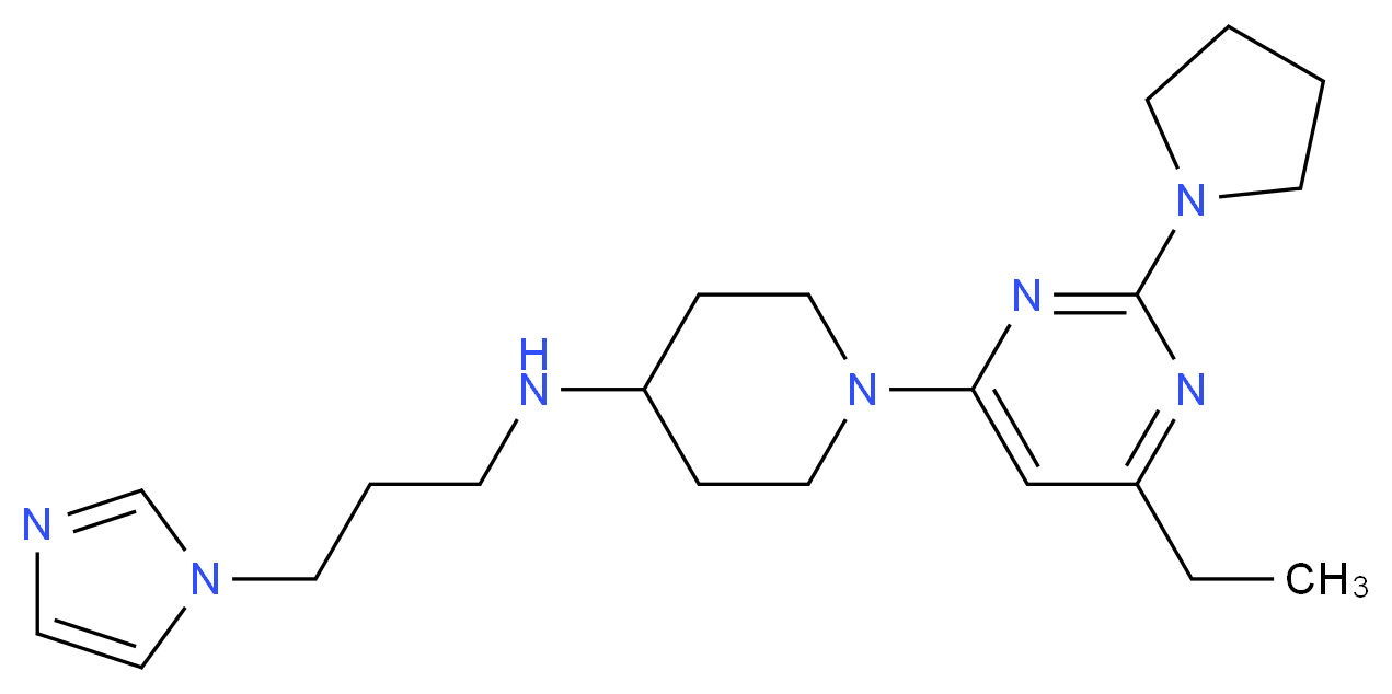 1-(6-ethyl-2-pyrrolidin-1-ylpyrimidin-4-yl)-N-[3-(1H-imidazol-1-yl)propyl]piperidin-4-amine_Molecular_structure_CAS_)