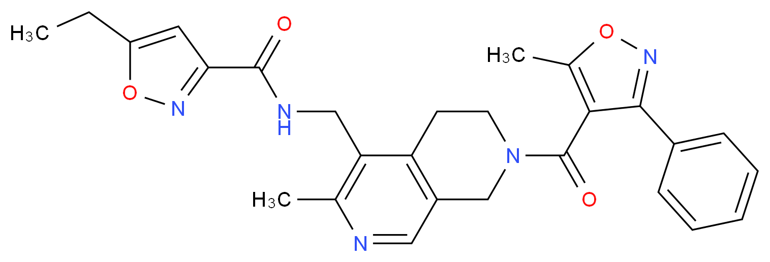 5-ethyl-N-({3-methyl-7-[(5-methyl-3-phenyl-4-isoxazolyl)carbonyl]-5,6,7,8-tetrahydro-2,7-naphthyridin-4-yl}methyl)-3-isoxazolecarboxamide_Molecular_structure_CAS_)