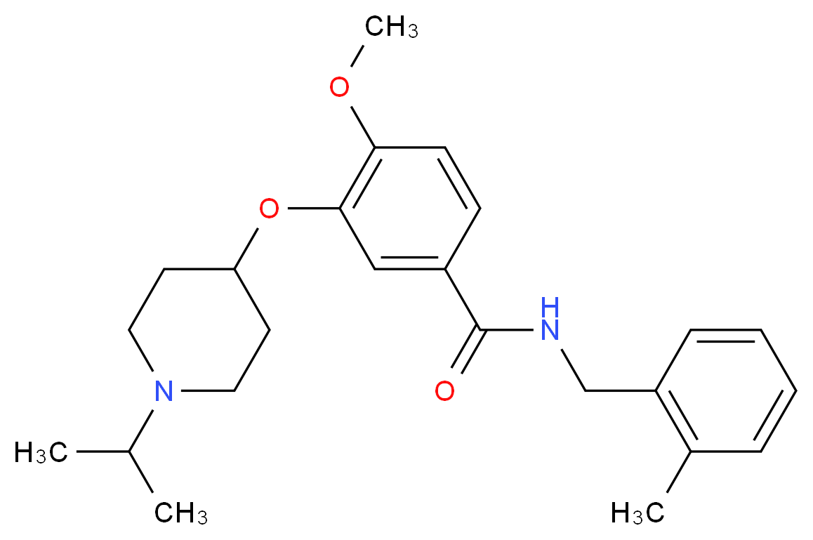 3-[(1-isopropyl-4-piperidinyl)oxy]-4-methoxy-N-(2-methylbenzyl)benzamide_Molecular_structure_CAS_)