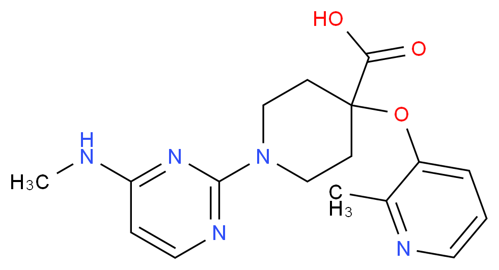 1-[4-(methylamino)pyrimidin-2-yl]-4-[(2-methylpyridin-3-yl)oxy]piperidine-4-carboxylic acid_Molecular_structure_CAS_)